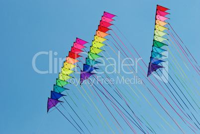 Stacks of stunt kites