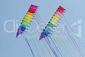 Stacks of stunt kites