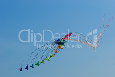 Stacks of stunt kites crashing