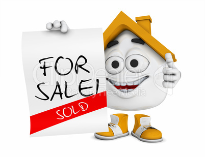 Kleines 3D Haus Orange - For Sale! - Sold