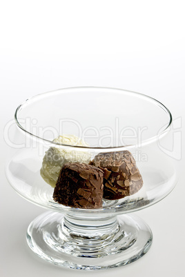 Glass of Chocolate with truffle fil