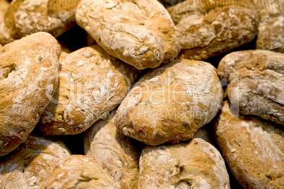 Heap of bread loaves