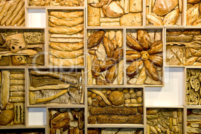 Bread art on the wall