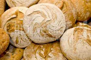 Heap of bread loaves
