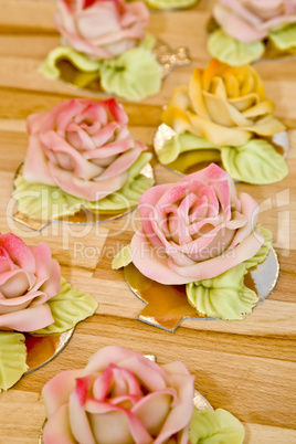 Roses made of marzipan