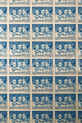 Old Danish stamp sheet with the thr
