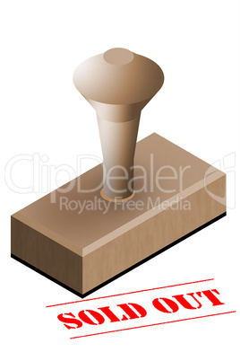 Sold out office rubber stamp