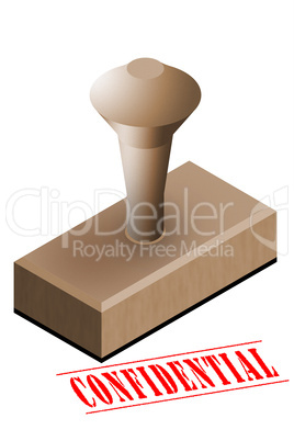 Confidential office rubber stamp