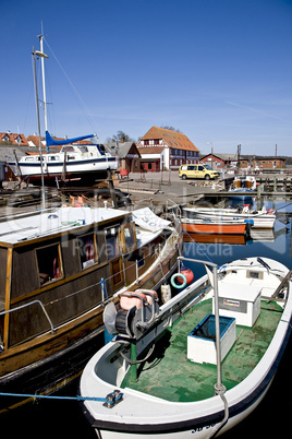 The idyllic harbour in the small vi