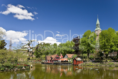 The lake in Tivoli Copenhagen