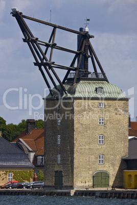 Rigging sheers at Nyholm in Copenhagen