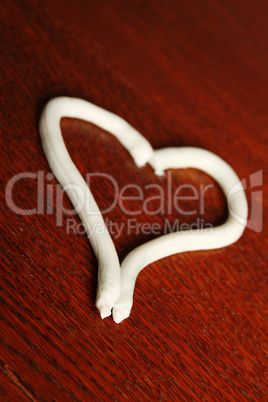 Heart shape from cream