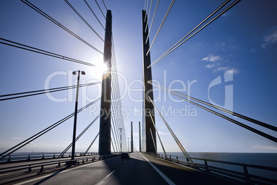 The pylons on the Oresund Bridge
