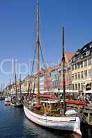 Old wooden ships in Nyhavn Copenhagen