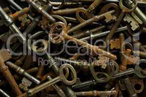 Pile of rusty skeleton keys