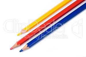 Three coloured pencils