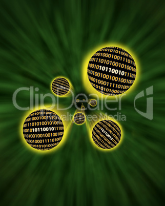 Binary data orbs or packets flying