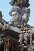 Wooden temple in Pattaya, Thailand