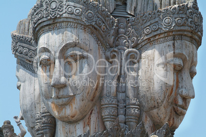 Details of wooden temple in Pattaya