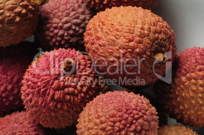 Closeup of Chinese lychee fruit