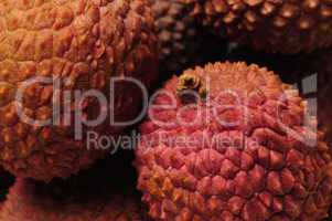 Closeup of Chinese lychee fruit