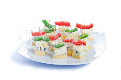 Cheese snacks with three kinds of c