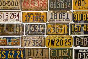 Old American number plates