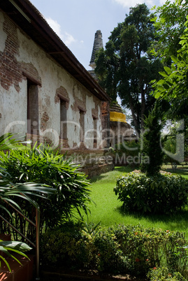 Garden of an ancient temple in Ayut