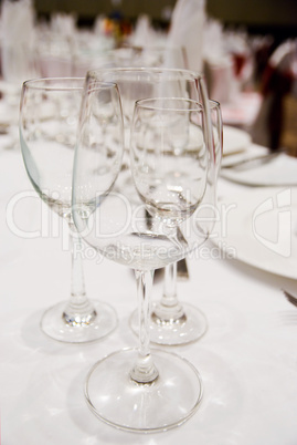 Glasses at a party table