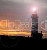 Yaquina Bay Lighthouse, Sunset