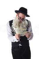 Old jew with dollar bills