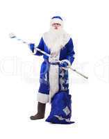 Father Christmas in blue costume