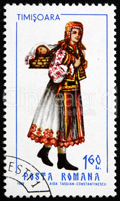 Postage stamp Romania 1969 Woman from Timisoara, Costume