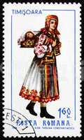 Postage stamp Romania 1969 Woman from Timisoara, Costume