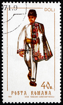 Postage stamp Romania 1969 Man from Dolj, Costume