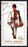 Postage stamp Romania 1969 Man from Dolj, Costume