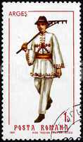 Postage stamp Romania 1969 Man from Arges, Costume