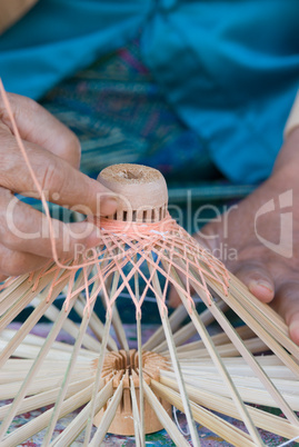 Production of wooden umbrella frame