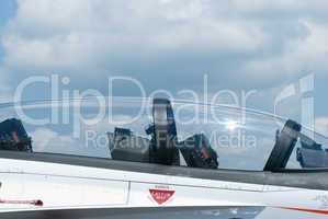 Cockpit of fighter jet