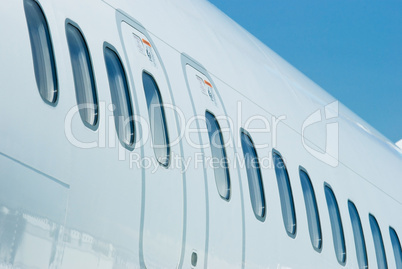 Windows of passenger airplane