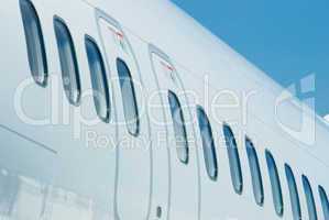 Windows of passenger airplane