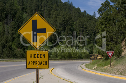 Hidden approach traffic sign.