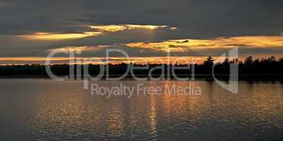 Sunset, Pennsylvania Mountain Lake