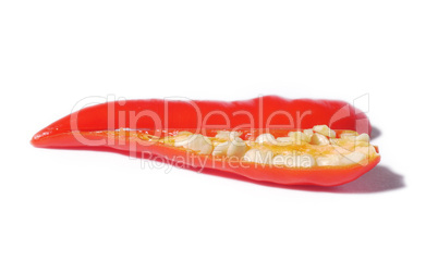 Sliced red chili pepper