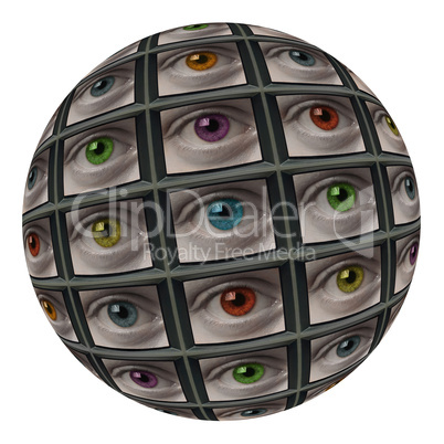 Sphere of screens with multi-colore