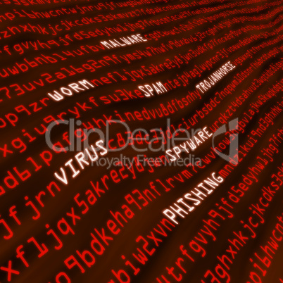 Distorted red field of cyber attack