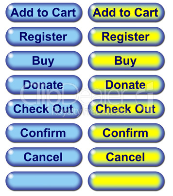 Blue E Commerce Web Buttons with ro