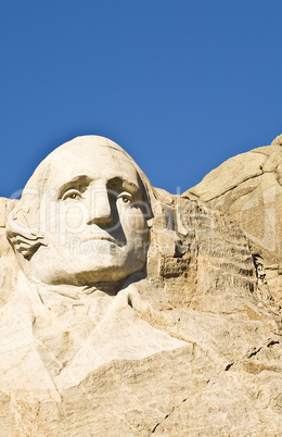 Single head of George Washington, Mount Rushmore, Keystone, South Dakota. National Memorial. USA