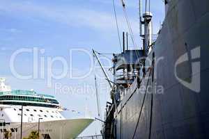 Legend of the Sea docked nexty to the WW2 Supply Ship USS American Victory. Tampa Port Authority, Florida