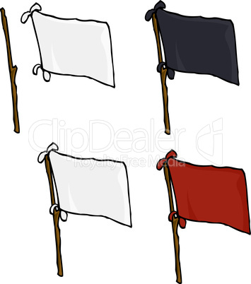 Blank Flags Over White